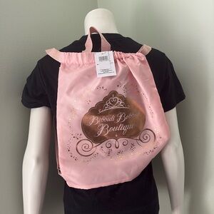 Disney Parks Bibbidi Bobbidi Boutique Bag Drawstring Backpack Pink Princess NEW